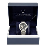 Maserati Stile Automatic Black Dial Silver Steel Strap Watch For Men - R8823142002