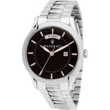 Maserati Tradizione Black Dial Silver Steel Strap Watch For Men - R8853125002