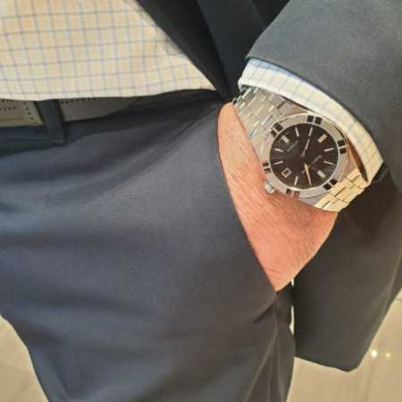 Maurice Lacroix Aikon Automatic Black Dial Silver Steel Strap Watch for Men - AI1807-SS002-330-1