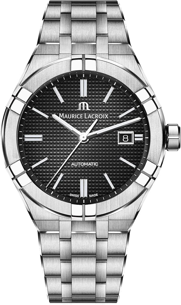 Maurice Lacroix Aikon Automatic Black Dial Silver Steel Strap Watch For Men - AI6008-SS002-330-1