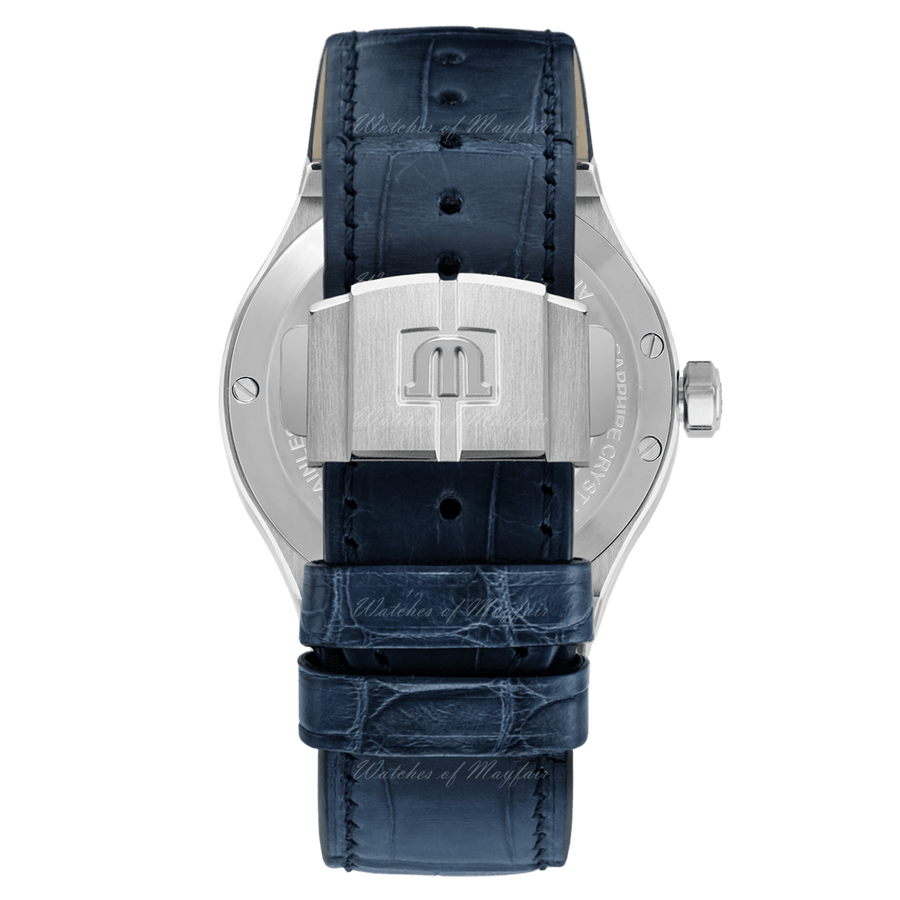 Maurice Lacroix Aikon Automatic Blue Dial Blue Leather Strap Watch For Men - AI6008-ss001-430-1
