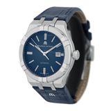 Maurice Lacroix Aikon Automatic Blue Dial Blue Leather Strap Watch For Men - AI6008-ss001-430-1