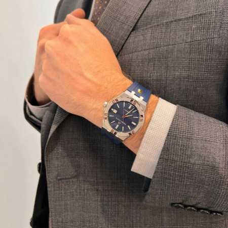 Maurice Lacroix Aikon Automatic Blue Dial Blue Rubber Strap Watch for Men - AI11808-SS000B-430-4