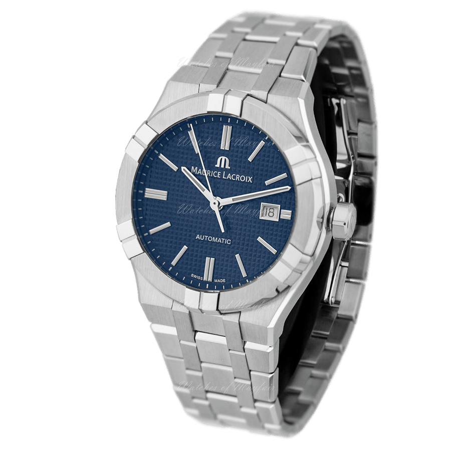 Maurice Lacroix Aikon Automatic Blue Dial Silver Steel Strap Watch For Men - AI6008-SS002-430-1
