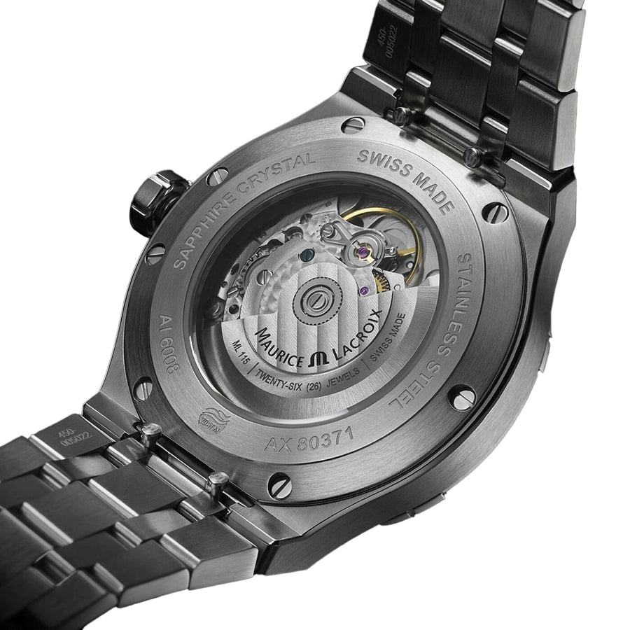 Maurice Lacroix Aikon Automatic Blue Dial Silver Steel Strap Watch For Men - AI6008-SS002-430-1
