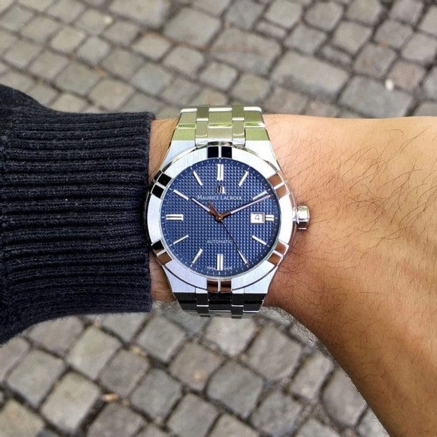 Maurice Lacroix Aikon Automatic Blue Dial Silver Steel Strap Watch for Women - AI1807-SS002-430-1