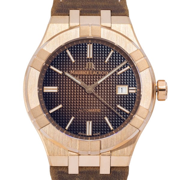 Maurice Lacroix Aikon Automatic Brown Dial Brown Leather Strap Watch For Men - AI6008-BRZ01-730-3