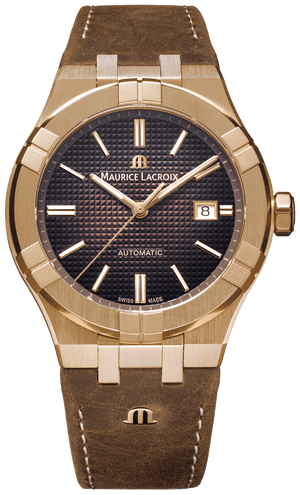 Maurice Lacroix Aikon Automatic Brown Dial Brown Leather Strap Watch For Men - AI6008-BRZ01-730-3