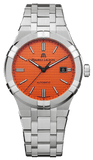 Maurice Lacroix Aikon Automatic Date Orange Dial Silver Steel Strap Watch For Men - AI6008-SS00F-530-E