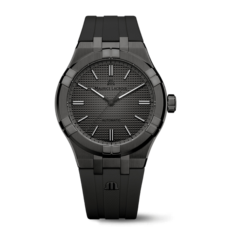 Maurice Lacroix Aikon Automatic Gunmetal Dial Black Rubber Strap Watch For Men - AI6008-PVB00-330-2