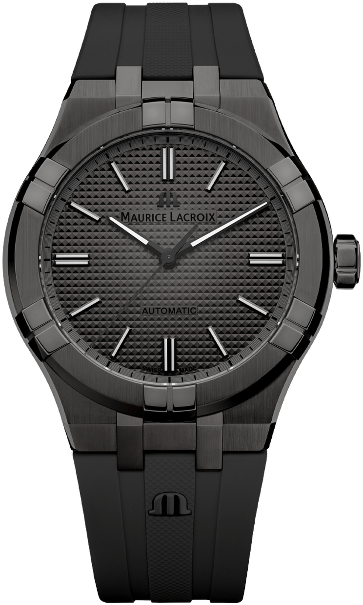 Maurice Lacroix Aikon Automatic Gunmetal Dial Black Rubber Strap Watch For Men - AI6008-PVB00-330-2