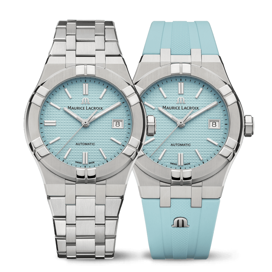 Maurice Lacroix Aikon Automatic Limited Summer Edition Blue Dial Silver Steel Strap Watch For Men - AI6008-SS00F-431-1