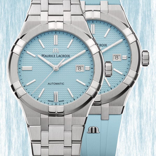 Maurice Lacroix Aikon Automatic Sky Blue Dial Silver Steel Strap Watch For Men - AI6008-SS00F-431-C