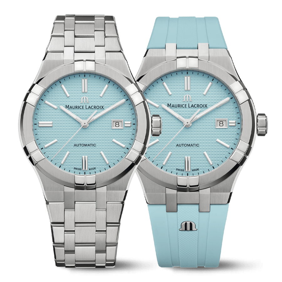 Maurice Lacroix Aikon Automatic Sky Blue Dial Silver Steel Strap Watch For Men - AI6008-SS00F-431-C