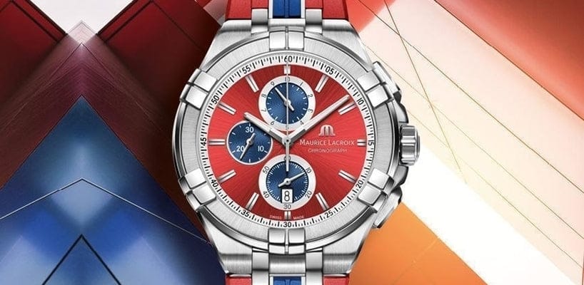 Maurice Lacroix Aikon Beach Volley Vikings Limited Edition Red Dial Red Rubber Strap Watch for Men - AI1018-SS001-530-6