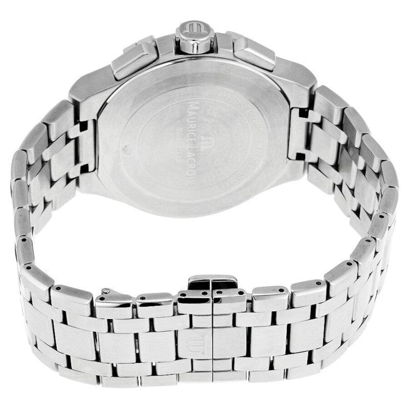 Maurice Lacroix Aikon Chronograph Black Dial Silver Steel Strap Watch for Men - AI1018-SS002-330-1