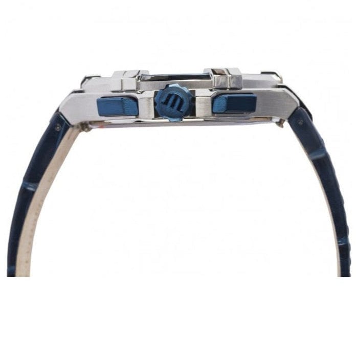Maurice Lacroix Aikon Chronograph Blue Dial Blue Leather Strap Watch For Men - AI1018-SS001-432-4