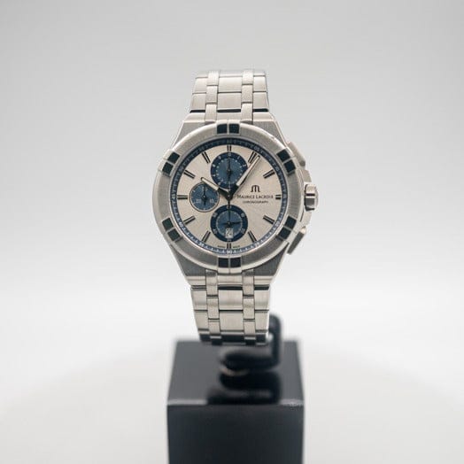 Maurice Lacroix Aikon Chronograph Silver Dial Silver Steel Strap Watch for Men - AI1018-SS002-131-1