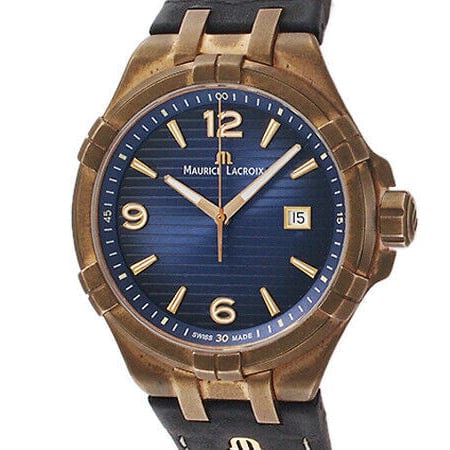 Maurice Lacroix Aikon Date Limited Edition Blue Dial Blue Leather Strap Watch For Men - AI1028-BRZ01-420-1