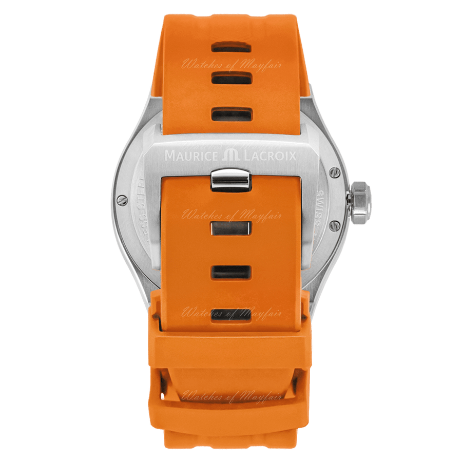 Maurice Lacroix Aikon Limited Edition Automatic Date Orange Dial Silver Steel Strap Watch For Men - AI6008-SS00F-530-1