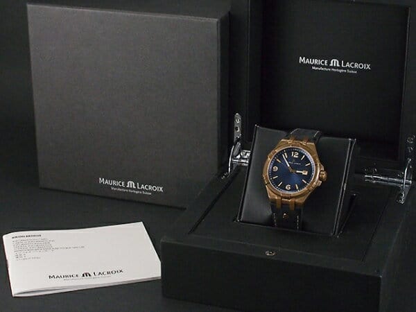 Maurice Lacroix Aikon Limited Edition Blue Dial Blue Leather Strap Watch For Men - AI6008-BRZ01-420-1