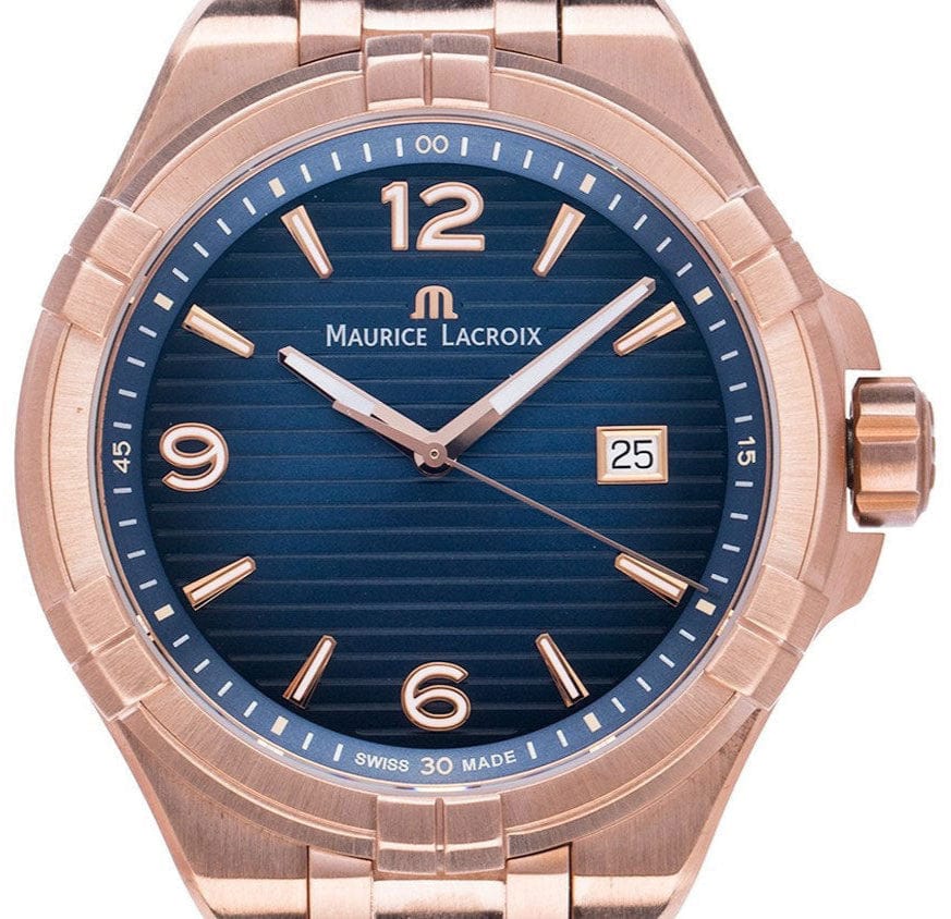 Maurice Lacroix Aikon Limited Edition Blue Dial Blue Leather Strap Watch For Men - AI6008-BRZ01-420-1