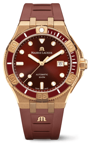 Maurice Lacroix Aikon Venturer Asia Special Edition Red Dial Red Rubber Strap Watch For Men - AI6058-BRZ6B-530-6