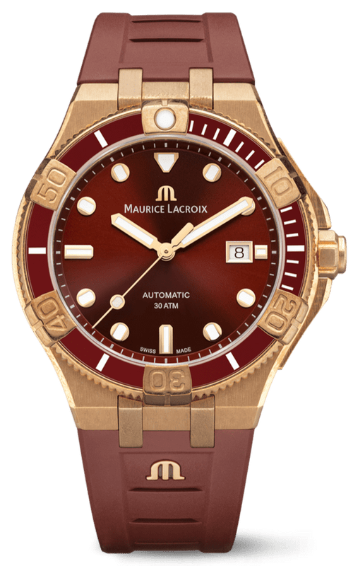 Maurice Lacroix Aikon Venturer Asia Special Edition Red Dial Red Rubber Strap Watch For Men - AI6058-BRZ6B-530-6