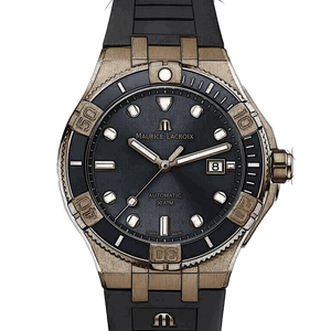 Maurice Lacroix Aikon Venturer Black Dial Black Rubber Strap Watch For Men - AI6058-BRZ0B-330-2