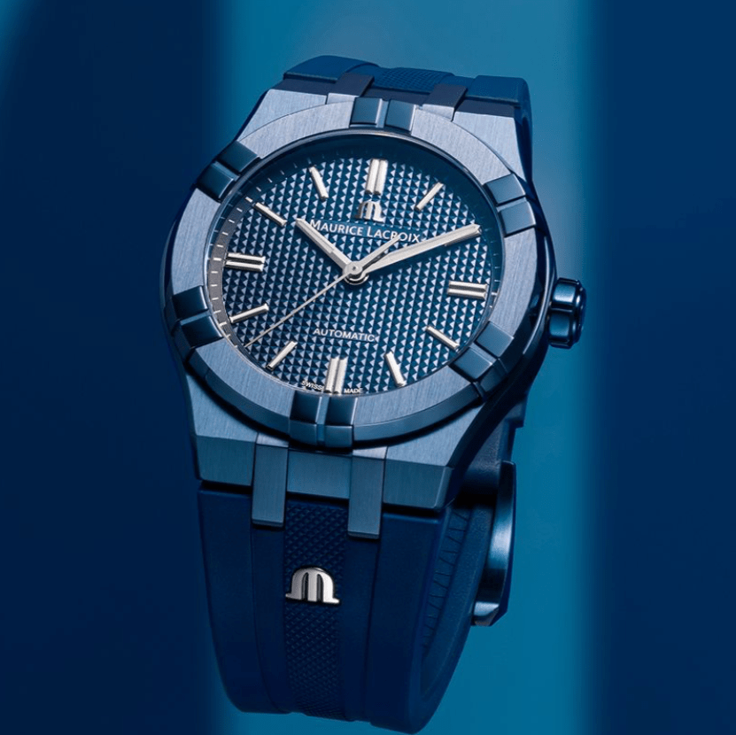 Maurice Lacroix Automatic PVD Limited Edition Blue Dial Blue Silicon Strap Watch For Men - AI6007-PVC00-430-4