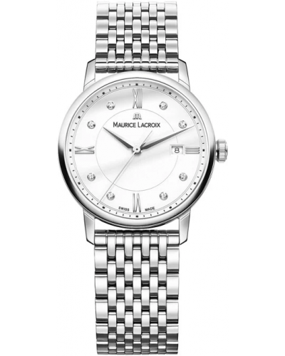 Maurice Lacroix Eliros Date White Dial Silver Steel Strap Watch for Women - EL1094-SS002-150-1