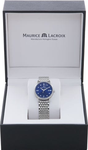 Maurice Lacroix Eliros Diamonds Blue Dial Silver Steel Strap Watch For Women - EL1094-SS002-450-1