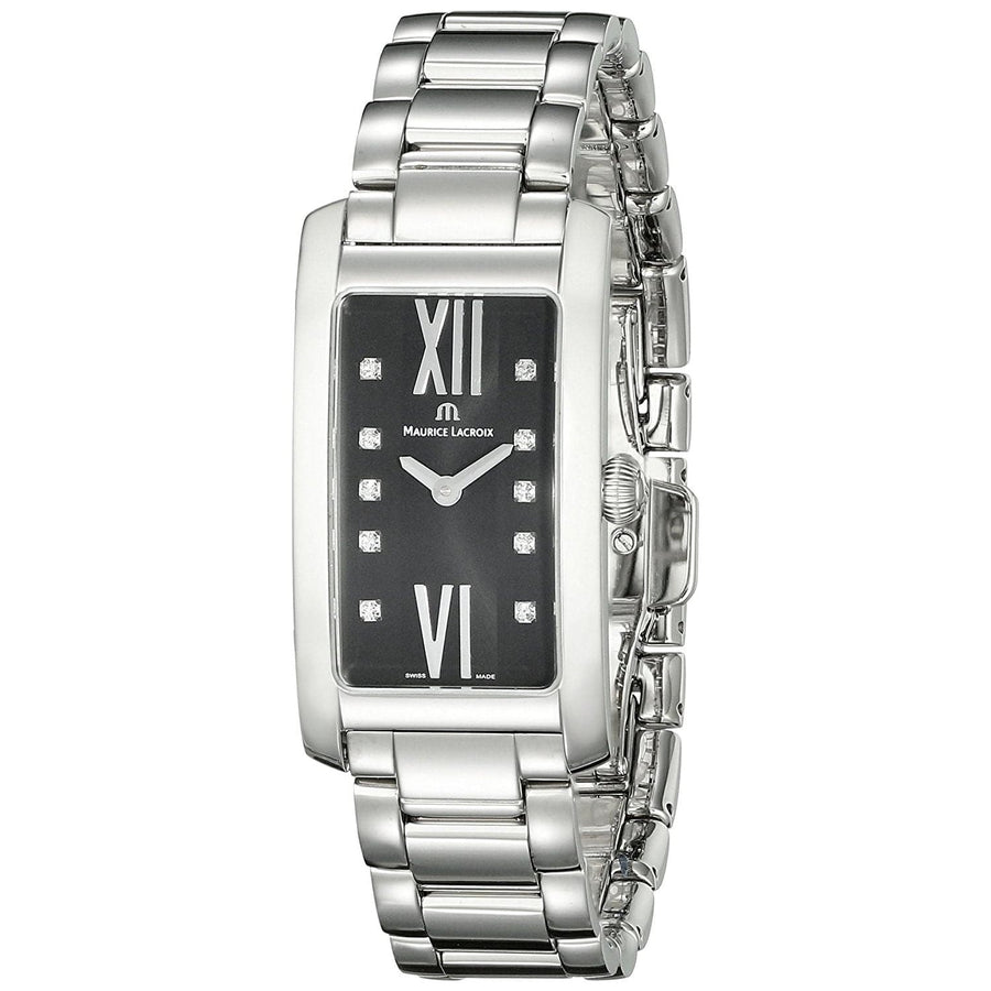 Maurice Lacroix Fiaba Black Dial Silver Steel Strap Watch for Women - FA2164-SS002-350