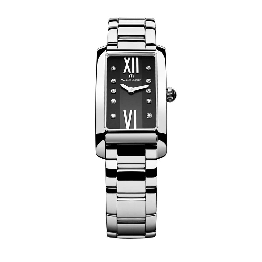 Maurice Lacroix Fiaba Black Dial Silver Steel Strap Watch for Women - FA2164-SS002-350
