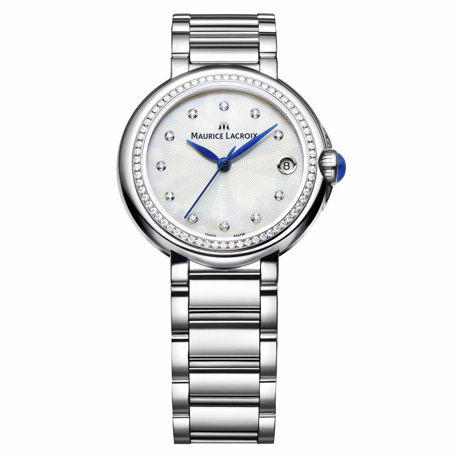Maurice Lacroix Fiaba Diamonds Mother of Pearl Dial Silver Steel Strap Watch for Women - FA1004-SD502-170-1