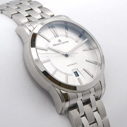Maurice Lacroix Pontos Date Automatic Silver Dial Silver Steel Strap Watch For Men - PT6148-SS002-130
