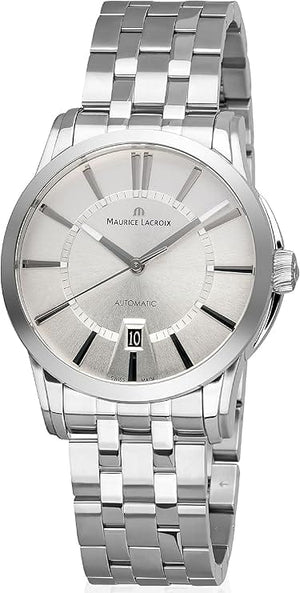 Maurice Lacroix Pontos Date Automatic Silver Dial Silver Steel Strap Watch For Men - PT6148-SS002-130