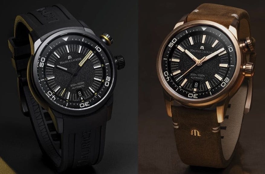 Maurice Lacroix Pontos Diver Limited Edition Black Dial Brown Leather Strap Watch For Men - PT6248-BRZ01-330-3