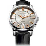 Maurice Lacroix Pontos Silver Dial Black Leather Strap Watch For Men - PT6148-SS001-131