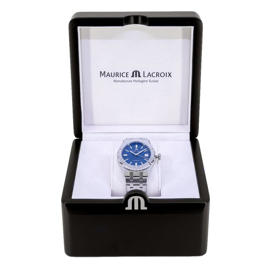 Maurice Lacroix Aikon Automatic Blue Dial Silver Steel Strap Watch for Women - AI1807-SS002-430-1