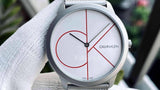 Calvin Klein Minimal White Dial Silver Mesh Bracelet Watch for Men - K3M51152