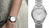 Michael Kors Slim Runway Silver Dial Silver Stainless Steel Strap Watch for Women - MK3178