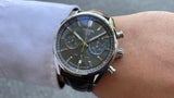 Tag Heuer Carrera Chronograph Grey Dial Brown Leather Strap Watch for Men - CBN2012.FC6483