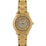 Michael Kors Runway Three-Hand Gold Dial Gold Steel Strap Watch For Women - MK6911