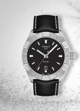 Tissot PR 100 Sport Quartz Black Dial Black Leather Strap Watch For Men - T101.610.16.051.00