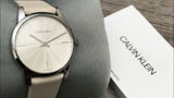 Calvin Klein City White Dial White Leather Strap Watch for Women - K2G231XH