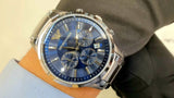 Emporio Armani Renato Chronograph Blue Dial Silver Steel Strap Watch For Men - AR2448