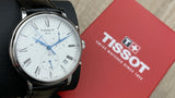 Tissot Carson Premium Chronograph White Dial Black Leather Strap Watch For Men - T122.417.16.033.00