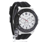 Guess Force Analog Quartz White Dial Black Rubber Strap Watch For Men - W0674G3