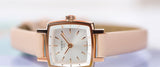 Tissot T Lady Lovely Square White Dial Pink Leather Strap Watch For Women - T058.109.36.031.00